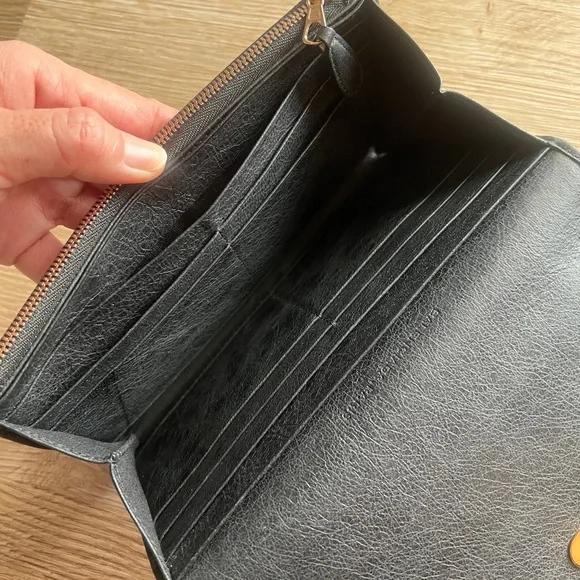 BALENCIAGA Giant Money Agneau Leather Rose Gold Hardware Continental Long Wallet - Picture 13 of 17